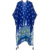 imageMoss Rose Womens Beach Cover up Swimsuit Kimono with Bohemian Floral Print Loose Casual Resort WearB Blue Green