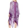 imageMoss Rose Womens Beach Cover up Swimsuit Kimono with Bohemian Floral Print Loose Casual Resort WearB Purple Paisley