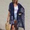 imageMoss Rose Womens Beach Cover up Swimsuit Kimono with Bohemian Floral Print Loose Casual Resort WearC Adeline Indigo