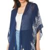 imageMoss Rose Womens Beach Cover up Swimsuit Kimono with Bohemian Floral Print Loose Casual Resort WearC Adeline Indigo