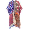 imageMoss Rose Womens Beach Cover up Swimsuit Kimono with Bohemian Floral Print Loose Casual Resort WearD Dark Blue Orange