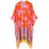 imageMoss Rose Womens Beach Cover up Swimsuit Kimono with Bohemian Floral Print Loose Casual Resort WearD Orange White Flower
