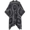 imageMoss Rose Womens Beach Cover up Swimsuit Kimono with Bohemian Floral Print Loose Casual Resort WearF Black Mestry