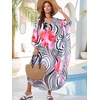 image:imageMoss Rose Caftan Coverup Dresses for Women V Neck Summer Swimsuit Kaftan Plus Size Maxi Beach Vacation ClothesA Black White Abstract