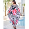 image:imageMoss Rose Caftan Coverup Dresses for Women V Neck Summer Swimsuit Kaftan Plus Size Maxi Beach Vacation ClothesA Black White Abstract