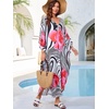 image:imageMoss Rose Caftan Coverup Dresses for Women V Neck Summer Swimsuit Kaftan Plus Size Maxi Beach Vacation ClothesA Black White Abstract