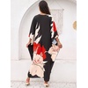 image:imageMoss Rose Caftan Coverup Dresses for Women V Neck Summer Swimsuit Kaftan Plus Size Maxi Beach Vacation ClothesA Black White Red Floral