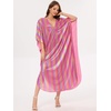 image:imageMoss Rose Caftan Coverup Dresses for Women V Neck Summer Swimsuit Kaftan Plus Size Maxi Beach Vacation ClothesB Rose Yellow
