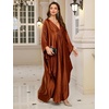 image:imageMoss Rose Caftan Coverup Dresses for Women V Neck Summer Swimsuit Kaftan Plus Size Maxi Beach Vacation ClothesC Brown