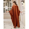 image:imageMoss Rose Caftan Coverup Dresses for Women V Neck Summer Swimsuit Kaftan Plus Size Maxi Beach Vacation ClothesC Brown