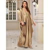 image:imageMoss Rose Caftan Coverup Dresses for Women V Neck Summer Swimsuit Kaftan Plus Size Maxi Beach Vacation ClothesC Champagne