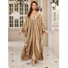 image:imageMoss Rose Caftan Coverup Dresses for Women V Neck Summer Swimsuit Kaftan Plus Size Maxi Beach Vacation ClothesC Champagne