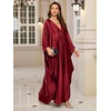 image:imageMoss Rose Caftan Coverup Dresses for Women V Neck Summer Swimsuit Kaftan Plus Size Maxi Beach Vacation ClothesC Dark Red
