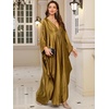 image:imageMoss Rose Caftan Coverup Dresses for Women V Neck Summer Swimsuit Kaftan Plus Size Maxi Beach Vacation ClothesC Gold
