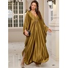 image:imageMoss Rose Caftan Coverup Dresses for Women V Neck Summer Swimsuit Kaftan Plus Size Maxi Beach Vacation ClothesC Gold