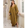 image:imageMoss Rose Caftan Coverup Dresses for Women V Neck Summer Swimsuit Kaftan Plus Size Maxi Beach Vacation ClothesC Gold