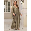 image:imageMoss Rose Caftan Coverup Dresses for Women V Neck Summer Swimsuit Kaftan Plus Size Maxi Beach Vacation ClothesC Silver Gray