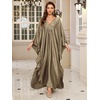 image:imageMoss Rose Caftan Coverup Dresses for Women V Neck Summer Swimsuit Kaftan Plus Size Maxi Beach Vacation ClothesC Silver Gray
