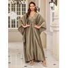 image:imageMoss Rose Caftan Coverup Dresses for Women V Neck Summer Swimsuit Kaftan Plus Size Maxi Beach Vacation ClothesC Silver Gray