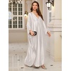 image:imageMoss Rose Caftan Coverup Dresses for Women V Neck Summer Swimsuit Kaftan Plus Size Maxi Beach Vacation ClothesC White
