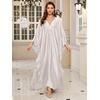 image:imageMoss Rose Caftan Coverup Dresses for Women V Neck Summer Swimsuit Kaftan Plus Size Maxi Beach Vacation ClothesC White