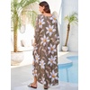 image:imageMoss Rose Caftan Coverup Dresses for Women V Neck Summer Swimsuit Kaftan Plus Size Maxi Beach Vacation ClothesD Olive Floral