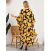 image:imageMoss Rose Caftan Coverup Dresses for Women V Neck Summer Swimsuit Kaftan Plus Size Maxi Beach Vacation ClothesGinkgo Leaf Print