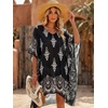 image:imageMoss Rose Kaftan Dresses for Women V Neck Summer Swimsuit Cover up Caftan Maxi Beach DressesA Paisley Black