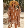 image:imageMoss Rose Kaftan Dresses for Women V Neck Summer Swimsuit Cover up Caftan Maxi Beach DressesA Paisley Khaki