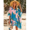 image:imageMoss Rose Kaftan Dresses for Women V Neck Summer Swimsuit Cover up Caftan Maxi Beach DressesB Pink Teal