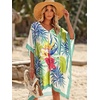 image:imageMoss Rose Kaftan Dresses for Women V Neck Summer Swimsuit Cover up Caftan Maxi Beach DressesC Tropical Pastels