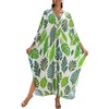 image:imageMoss Rose Caftan Coverup Dresses for Women V Neck Summer Swimsuit Kaftan Plus Size Maxi Beach Vacation ClothesB Green Leaves